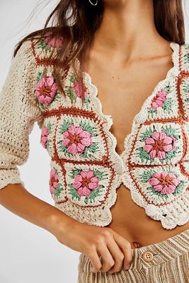 Nuria Crochet Cardigan by Tach Clothing at Free People, Ivory Combo,