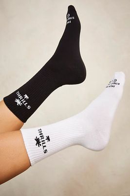 THRILLS Classic Sock 2-Pack by THRILLS at Free People, Black / White, One Size