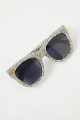 Billie Square Sunglasses, Midnight Marble & Grey Polarized