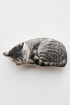 Silkscreen Sleeping Cat Pillow by Broderpress at Free People, Black, One Size