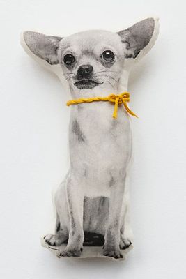 Silkscreen Chihuahua Pillow by Broderpress at Free People, Ivory, One Size