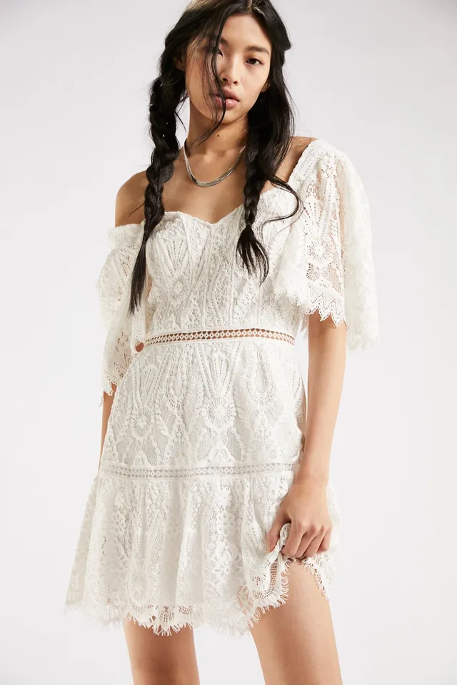 H&M Plus Ladies Lace-trimmed Ribbed Dress