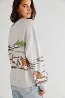 Running Horses Oversized Crewneck