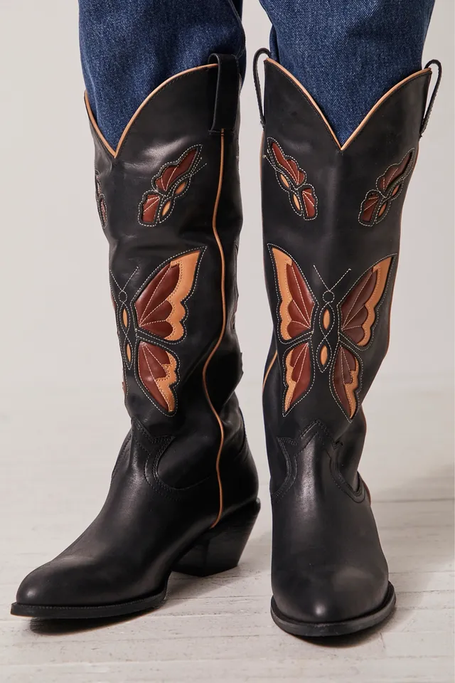 SELINA EMBROIDERED PATCHWORK BOOTS X FREE PEOPLE, hand made - MOM