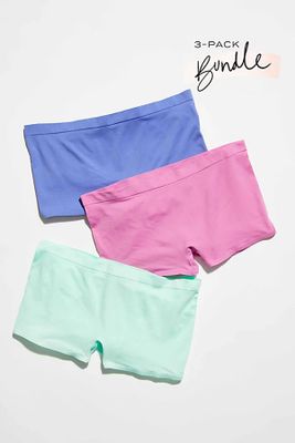 No Show Seamless Boyshort Undies 3-Pack Bundle by Intimately at Free People, Combo,