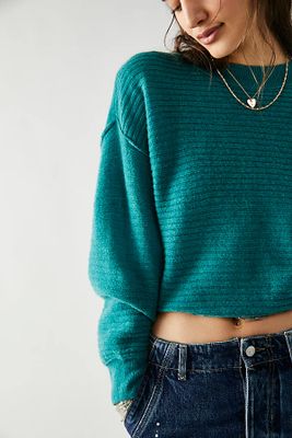 Ribbed Cashmere Pullover by Free People, Lagoon, XS
