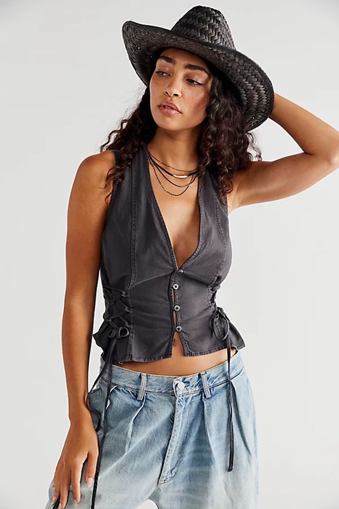 Lala Lace Up Vest by Free People,