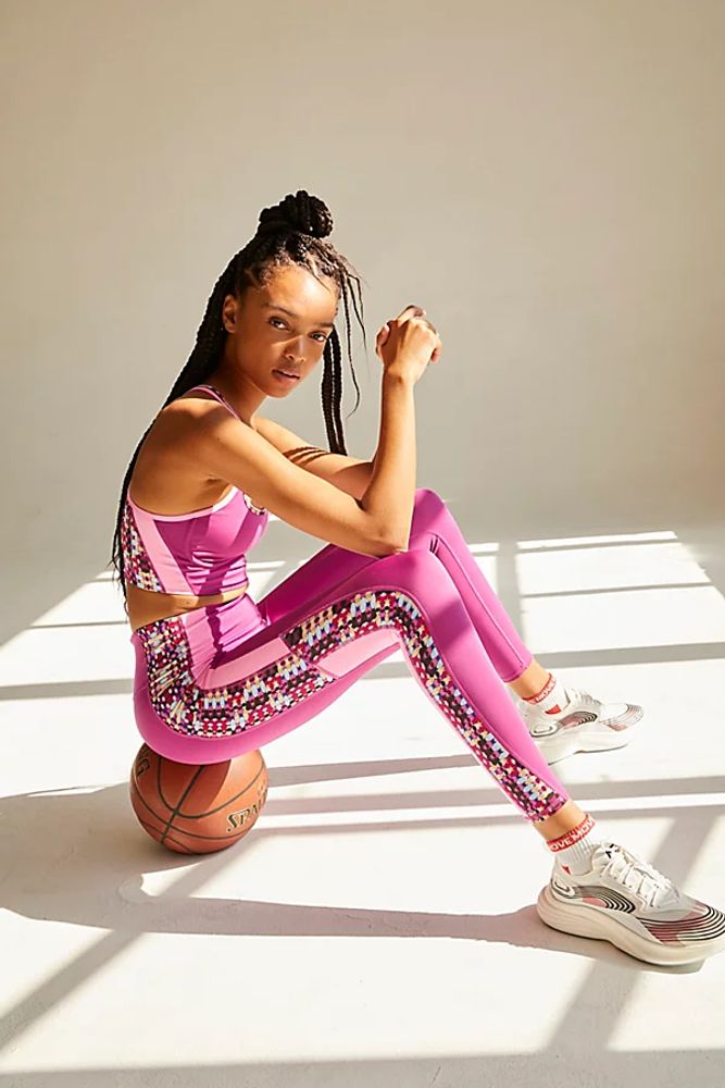 High-Rise 7/8 Run Remix Leggings by FP Movement at Free People, Daisy Check Combo,