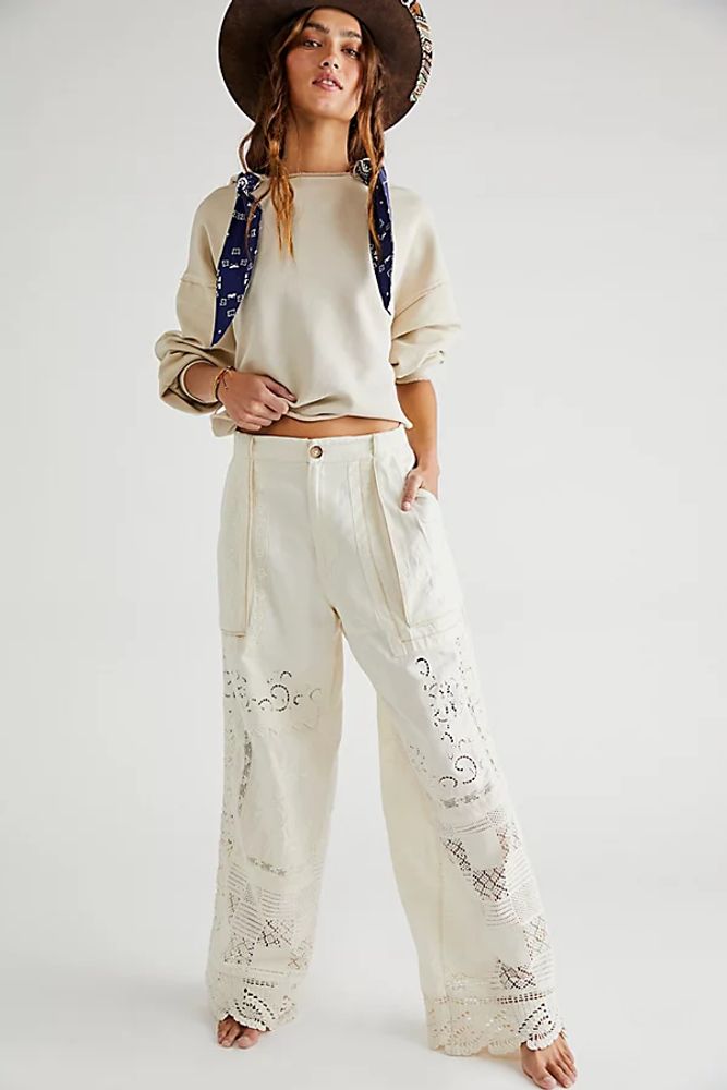 Pieces Of Me Trousers by Free People, Bone, US