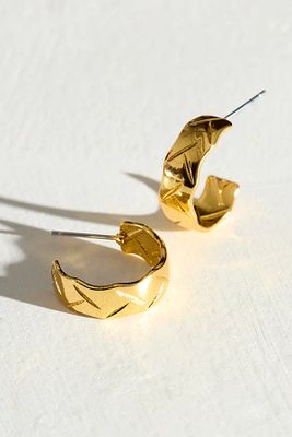 Gold Plated Shelby Hoops by Free People, 14k Gold, One Size