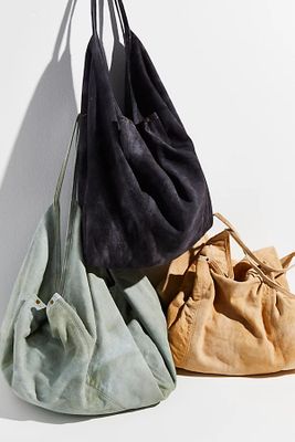 Sun Faded Suede Hobo by Free People, Cactus, One Size