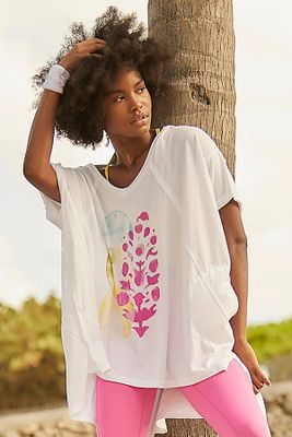 City Vibes Logo Tee by FP Movement at Free People, White Combo,