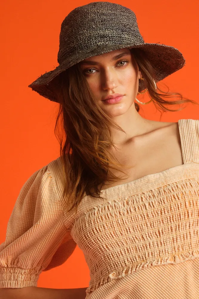 Hats & Scarves  Womens COS STRAW SUN HAT Green ~ Theatre Collective