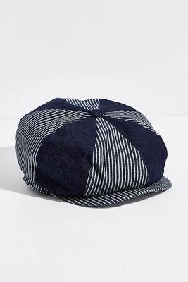Brood Baggy Patchwork Snap Cap by Brixton at Free People, Railroad Stripe, XS