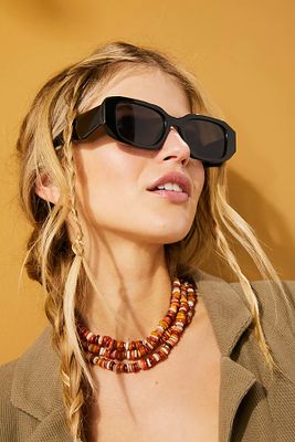 Stunner Angled Square Sunglasses by Free People, One
