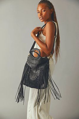 Caprice Fringe Tote by Studio Caleidoscope at Free People, Noir, One Size
