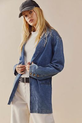Denim Beckett Blazer by We The Free at People, Blue Monday,