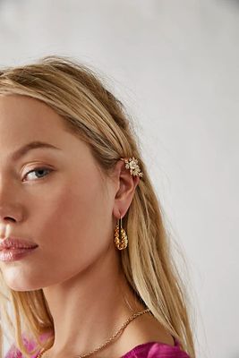 Gold Plated Bay Hoops by Free People, Gold, One