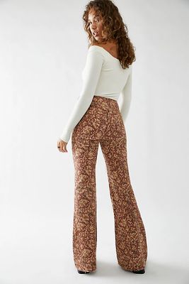 CRVY Wild Honey Printed Flare Jeans by We The Free at People, Combo,
