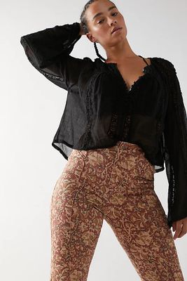 CRVY Wild Honey Printed Flare Jeans by We The Free at People, Combo,