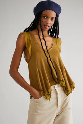 Fairy Babydoll Top by Free People, Dusted Military,