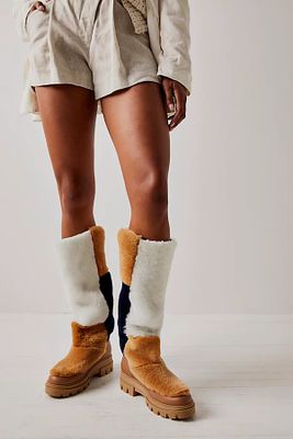 Happy Thoughts Faux Fur Boots by Free People, Combo, EU