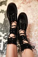 Cut Away Lace Up Boots by Free People, Black, EU 38