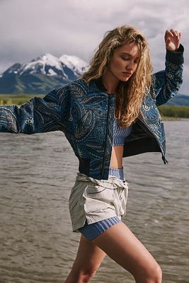 Garden Party Bomber Jacket by FP Movement at Free People, Navy / Black Combo, M