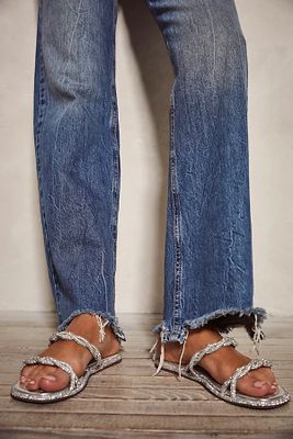 After Party Slip-On Sandals by Vicenza at Free People, Silver Crystal, US