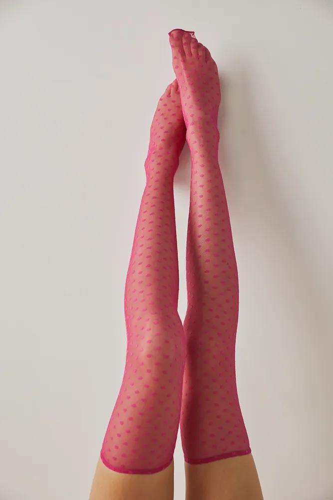 Coucou Lola Swiss Dot Thigh-High Socks