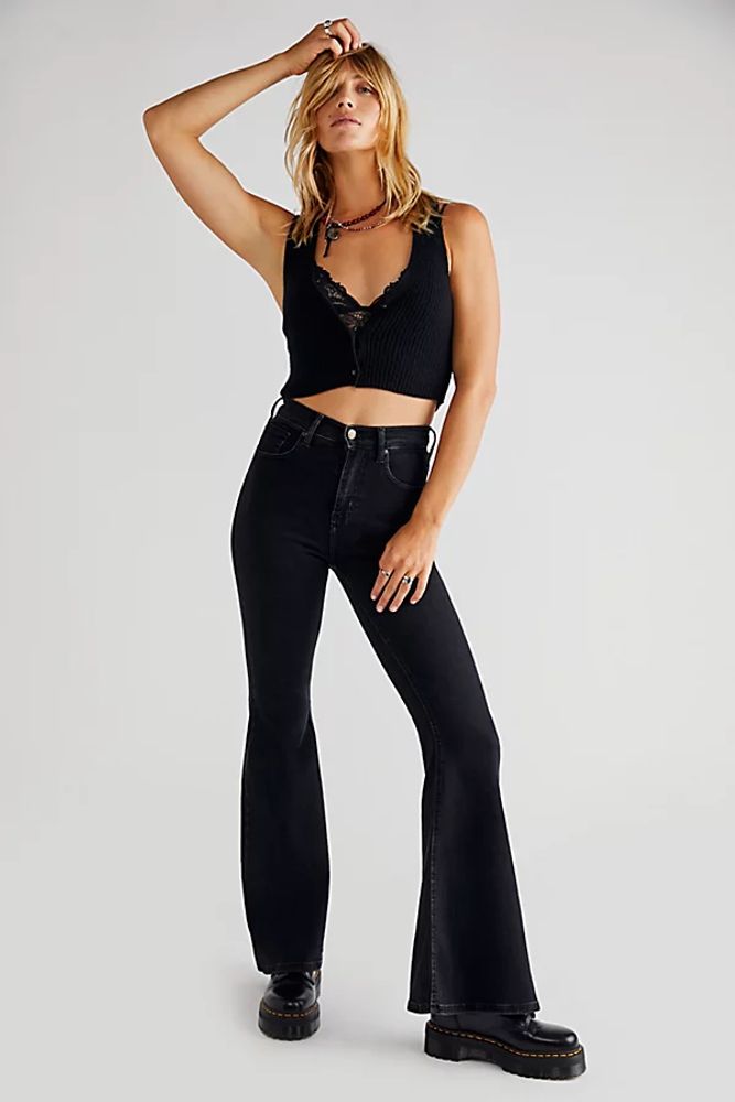Lee High-Rise Sized For You Flare Jeans by at Free People,