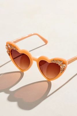 LoveShackFancy Amalia Sunglasses by LoveShackFancy at Free People, Golden Peach, One Size