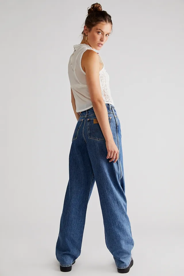 FRAME Double Waist Long Barrel Jeans