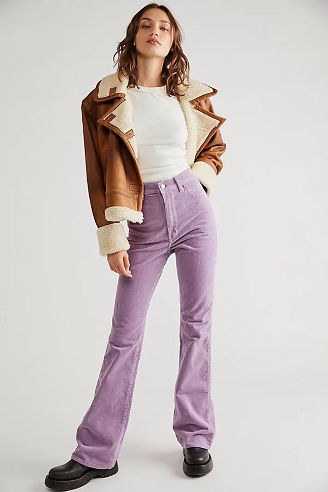Wrangler Corduroy Westward High-Rise Jeans by Wrangler at Free People,  Orchid Mist, 32 | Pacific City