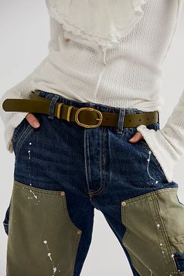 We The Free Cooper Leather Belt by at People, Olive,