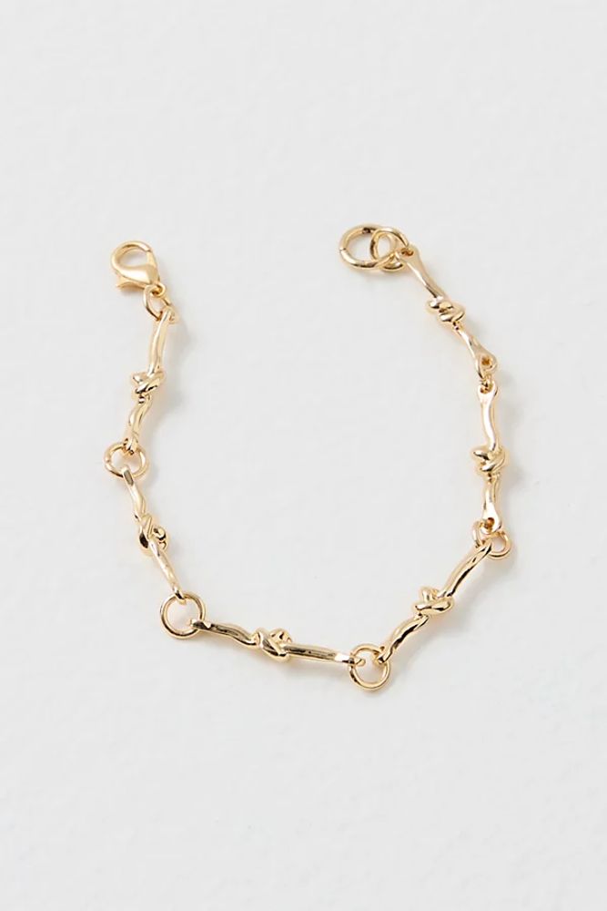 Recycled Classic Chain Bracelet by Free People, Gold, One Size