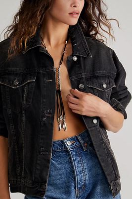 Gigi Necklace by Free People, Black Silver, One Size