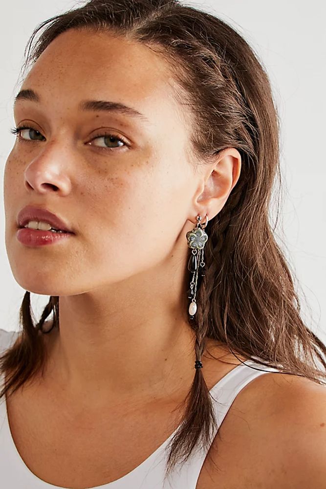 Pearls And Shells Earring Set by Free People, Dark, One Size