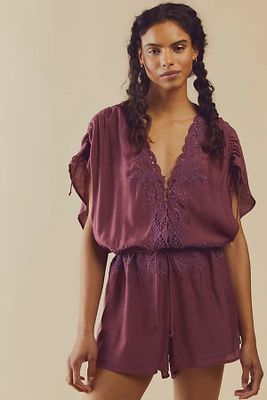Weila Romper by Free People, Pomegranate,