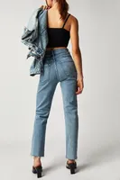 MOTHER High-Waisted Rider Ankle Fray Jeans