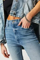 MOTHER High-Waisted Rider Ankle Fray Jeans