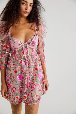 For Love & Lemons Tayla Mini Dress by at Free People, Pink,