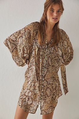 1985 Shirtdress by Spell at Free People, Honeycomb, XS