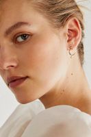 Moon Studs With Star Drop Earrings by Local Eclectic at Free People, 14k Gold Plated, One Size