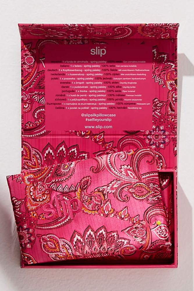 Slip x Alice + Olivia Silk Pillowcase by Slip at Free People, Spring Paisley, One Size