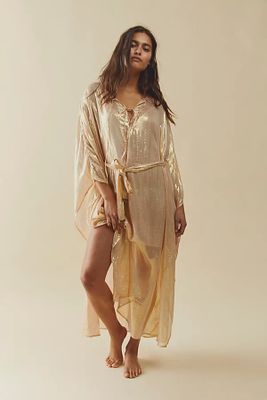 Shilow Shimmer Maxi Kaftan by Sundress at Free People, Gold, One Size
