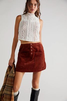 Rolla's Francoise Cord Mini Skirt by at Free People, Chestnut,