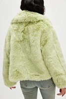 JAKKE Traci Cropped Faux Fur Coat