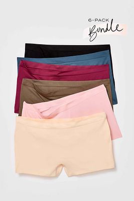 No Show Seamless Boyshort 6-Pack by Intimately at Free People, Multi Combo, XS/S