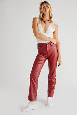 Cassie Super High-Rise Straight-Leg Pants by Pistola at Free People, Carmine,